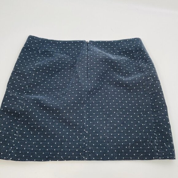 Ann Taylor LOFT Skirt Lined Blue/ White Polka Dot Woven Skirt Size 14 - Picture 4 of 7